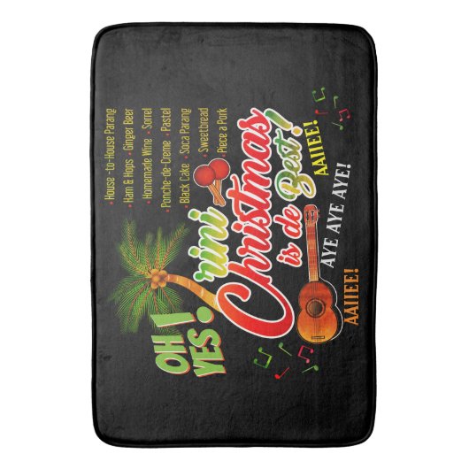 Trini Christmas is de Best on BLACK Badematte (Vorderseite Vertikal)