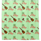 Trini Christmas mit Cuatro und Shac Shac auf GREEN Duschvorhang (Vorderseite)