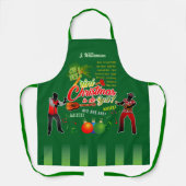 Trini Christmas Parranderos with Name on GREEN Schürze (Vorderseite)