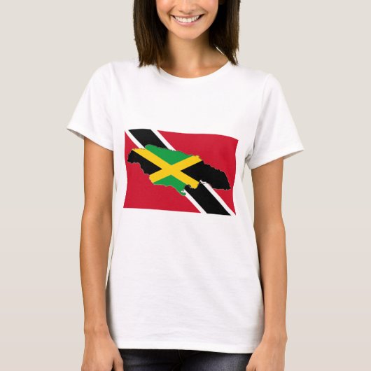 TRINI FLAG JAMAICA MAP T-Shirt (Vorderseite)