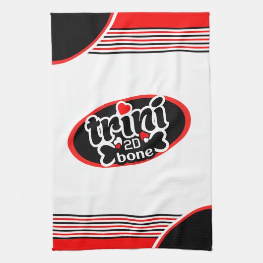 Trini to de Bone on )Ihre Farbe) Geschirrtuch (Vertikal)