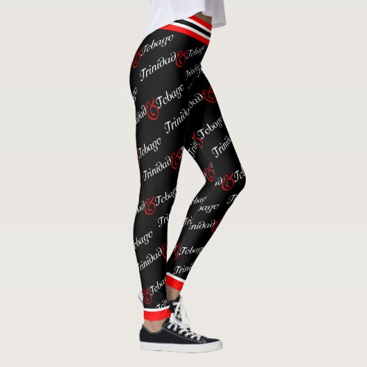 Trini / Trinidad und Tobago Patriotic - Schwarz Leggings (Rechts)