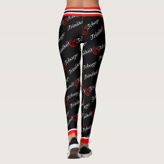 Trini / Trinidad und Tobago Patriotic - Schwarz Leggings (Rückseite)