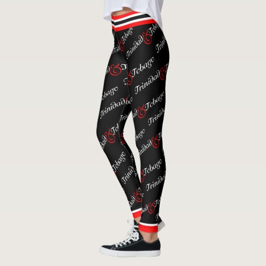 Trini / Trinidad und Tobago Patriotic - Schwarz Leggings (Links)