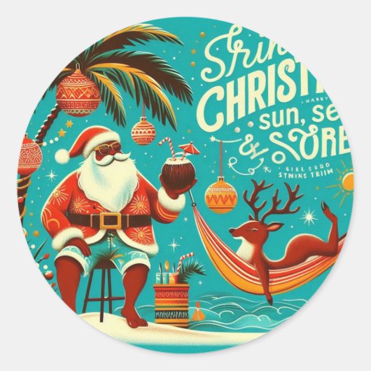 Trini-Weihnachtssticker Runder Aufkleber (Vorderseite)