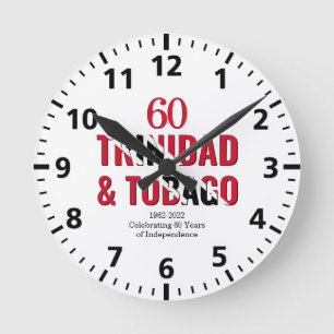 TRINIDAD 60 Jahre Unabhängigkeit Runde Wanduhr