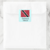 Trinidad and Tobago flag Quadratischer Aufkleber (Tasche)