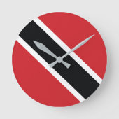 Trinidad and Tobago National Flag Clock Runde Wanduhr (Vorderseite)