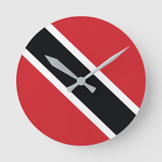 Trinidad and Tobago National Flag Clock Runde Wanduhr (Vorderseite)