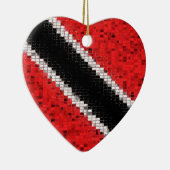 Trinidad- and Tobagoflaggen-Glitterverzierung Keramik Ornament (Rechts)