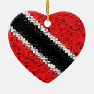 Trinidad- and Tobagoflaggen-Glitterverzierung Keramik Ornament