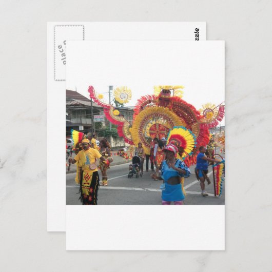 Trinidad Carnival Postkarte (Vorne/Hinten)