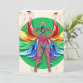 Trinidad Carnival Queen - Tropical Cards Einladung (Stehend Vorderseite)