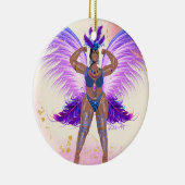 Trinidad Carnival Queen - Tropisches Poster Keramik Ornament (Rechts)