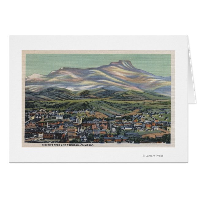 Trinidad, Colorado - Fischerspitze und Stadt (Vorderseite (Horizontal))