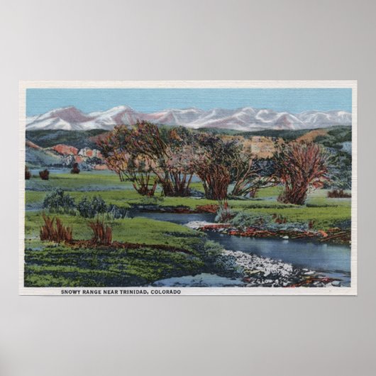 Trinidad, Colorado - Snowy Range & Valley View Poster (Vorne)