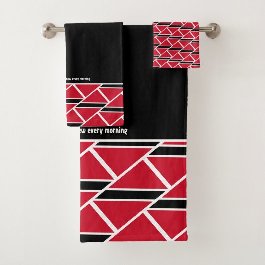 TRINIDAD FLAG Individualisierte Schrift BLACK Trin Badhandtuch Set (Insitu)