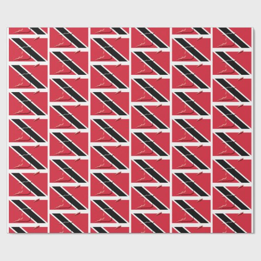 TRINIDAD FLAG mit Map-Kontur Geschenkpapier (Flach)