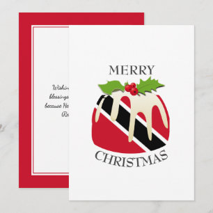 TRINIDAD FLAG   Weihnachtspudding   festlich Feiertagskarte