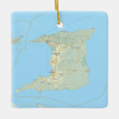 Trinidad Map Weihnachten Keramikornament (Vorderseite)