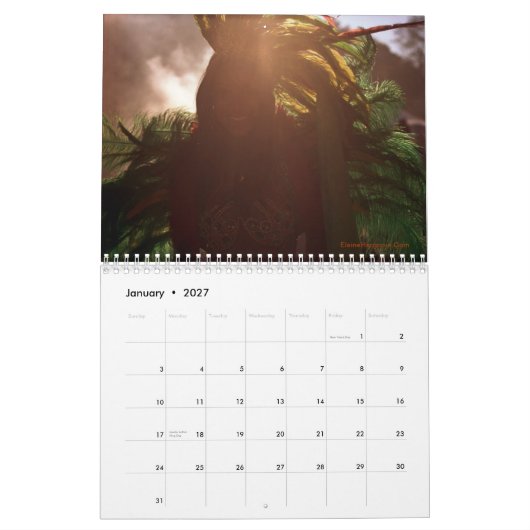 Trinidad-/Riobrasilien Karnevals-Kalender Kalender (Jan 2027)