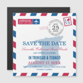 Trinidad Tobago Airmail Save the Date Magneteinladung (Vorne/Hinten)
