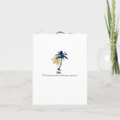 Trinidad Tobago Blue Palm Tree Wedding Passport Einladung (Rückseite)