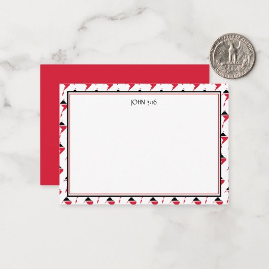 TRINIDAD TOBAGO Christlich Scripting Custom Mitteilungskarte (Vorderseite/Rückseite Beispiel)