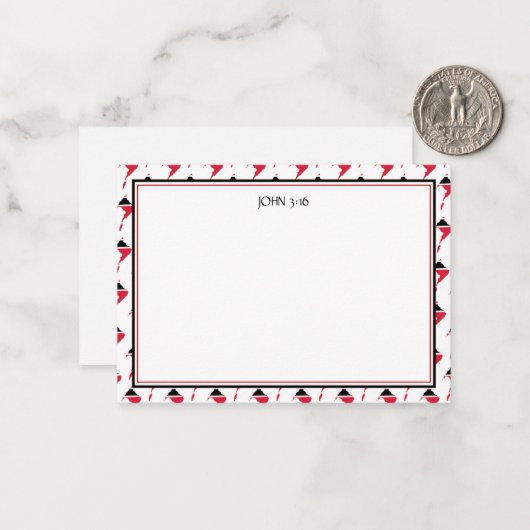 TRINIDAD TOBAGO Christlich Scripting Custom Mitteilungskarte (Vorderseite/Rückseite Beispiel)