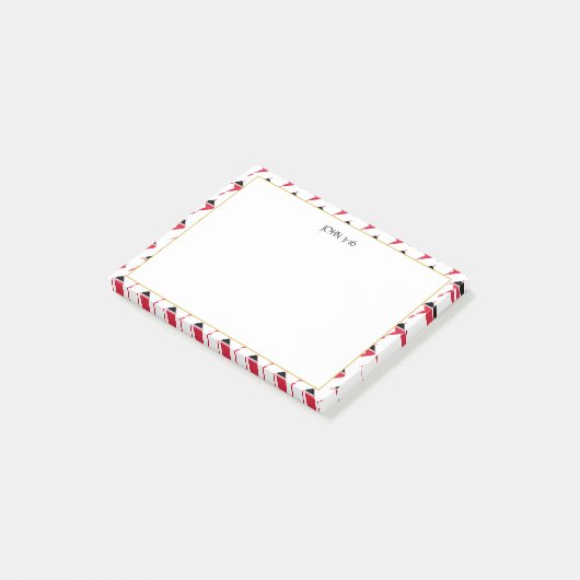 TRINIDAD TOBAGO Christliche Schrift Post-it Klebezettel (angewinkelt)