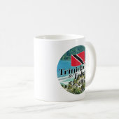 "Trinidad & Tobago Est. 1962" Strand mit Flagge Kaffeetasse (VorderseiteRechts)