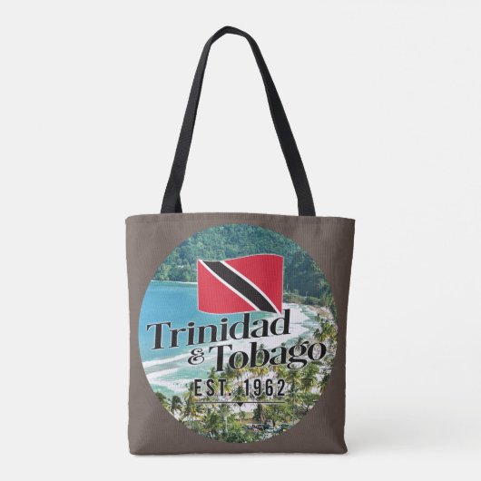 "Trinidad & Tobago Est. 1962" Strand mit Flagge Tasche (Rückseite)