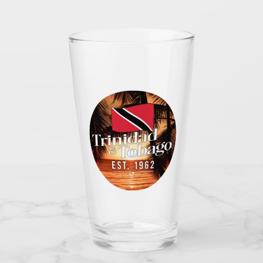 "Trinidad & Tobago Est. Sonnenuntergang 1962" mit Glas (Vorderseite)