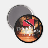 "Trinidad & Tobago Est. Sonnenuntergang 1962" mit Magnet (Vorderseite/Rückseite)