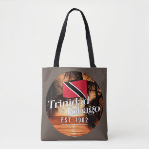 "Trinidad & Tobago Est. Sonnenuntergang 1962" mit  Tasche
