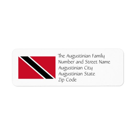 TRINIDAD TOBAGO FLAG Custom Return Address (Vorne)