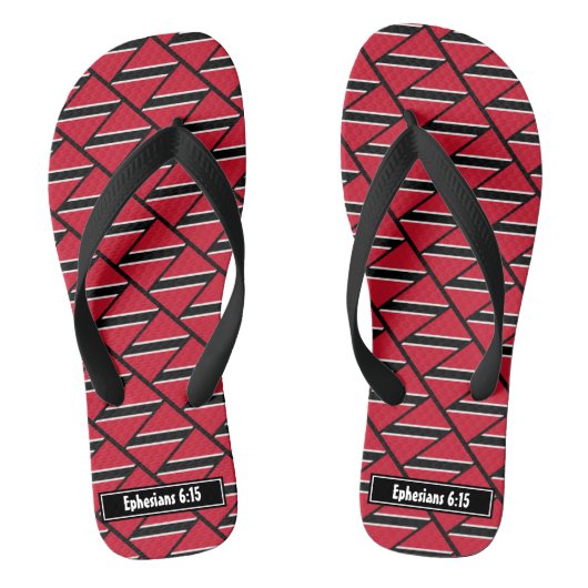 TRINIDAD TOBAGO FLAG Custom Scripting Carnival Badesandalen (Fußbett)