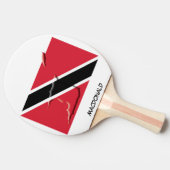 TRINIDAD TOBAGO FLAG & MAP Personalisiert Tischtennis Schläger (Seitenansicht)