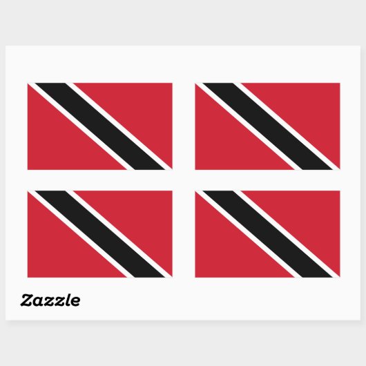 Trinidad Tobago Flag Rectangle Glossy Stickers (Blatt)