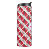 Trinidad Tobago Flag Tiled Red Personalization Thermosbecher (Nach links gedreht)