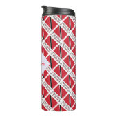 Trinidad Tobago Flag Tiled Red Personalization Thermosbecher (Nach rechts gedreht)