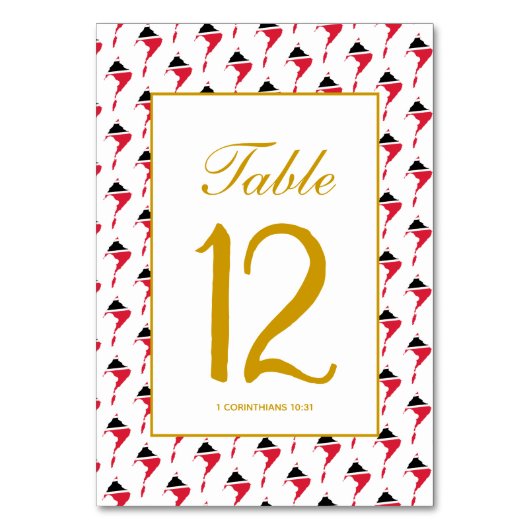 TRINIDAD TOBAGO Hochzeitsfeier Tischnummer (Rückseite)