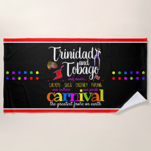Trinidad & Tobago Kultur Stolz Karneval - SCHWARZ Strandtuch