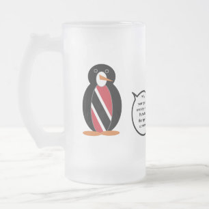 Trinidad Tobago Sprechende Ms. Penguin Personalisi Mattglas Bierglas