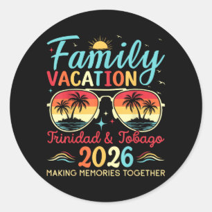 Trinidad Tobago Strand Familienurlaub 2026 Runder Aufkleber