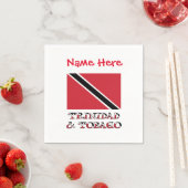 Trinidad-Tobago Trinidad Flaggen Rote Personalisie Serviette (Beispiel)