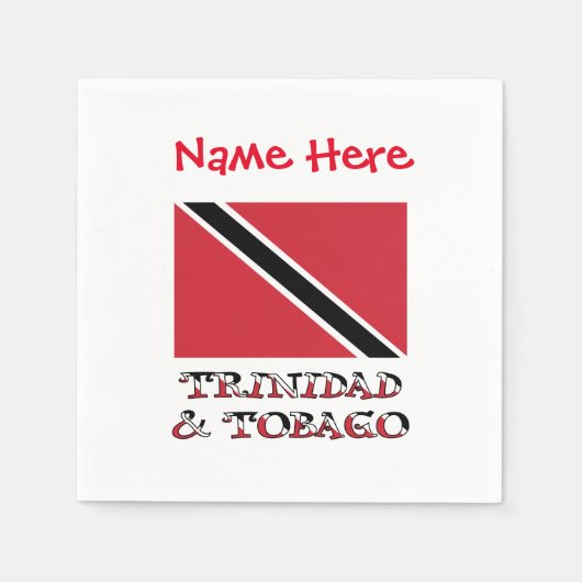 Trinidad-Tobago Trinidad Flaggen Rote Personalisie Serviette (Vorderseite)