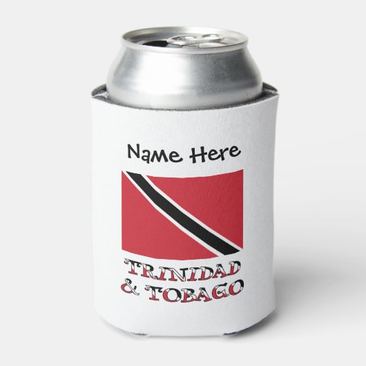 Trinidad Tobago Trinidadian Flag Black Personalize Dosenkühler (Kanne Vorderseite)