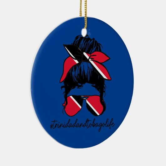 Trinidad Tobago - Trinidadische Flagge Keramik Ornament (Rechts)