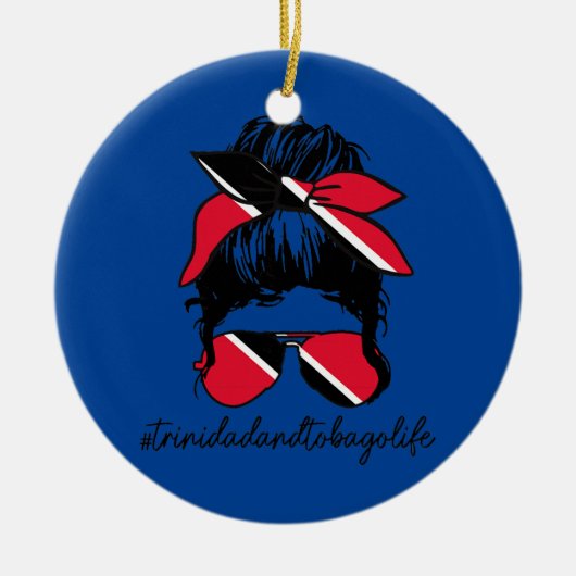 Trinidad Tobago - Trinidadische Flagge Keramik Ornament (Vorne)